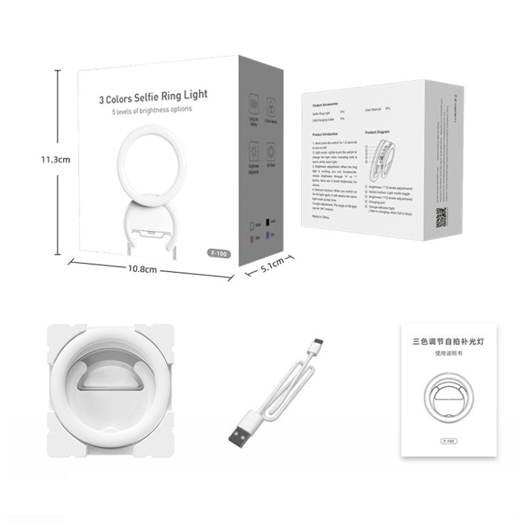 10cm Mobile Phone Fill Light Half-Ring Clip Type Unblocked Screen Lamp(White) - Selfie Light by buy2fix | Online Shopping UK | buy2fix