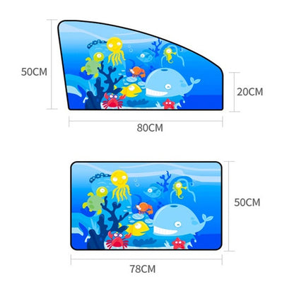 Car Cartoon Magnetic Sunshade Sunscreen Telescopic Collapsible Sunshield, Size:Rear Square(Rabbit) - Window Foils & Solar Protection by buy2fix | Online Shopping UK | buy2fix