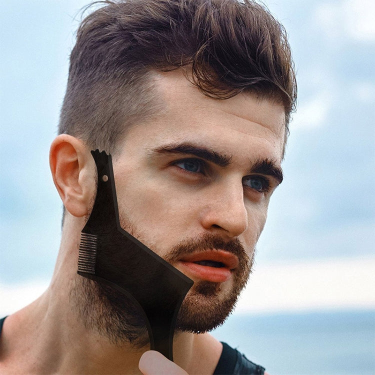 3 PCS Beard Styling Template Stencil Men Comb All-In-One Beard Shaping Tool(Black) - Hair Trimmer by buy2fix | Online Shopping UK | buy2fix