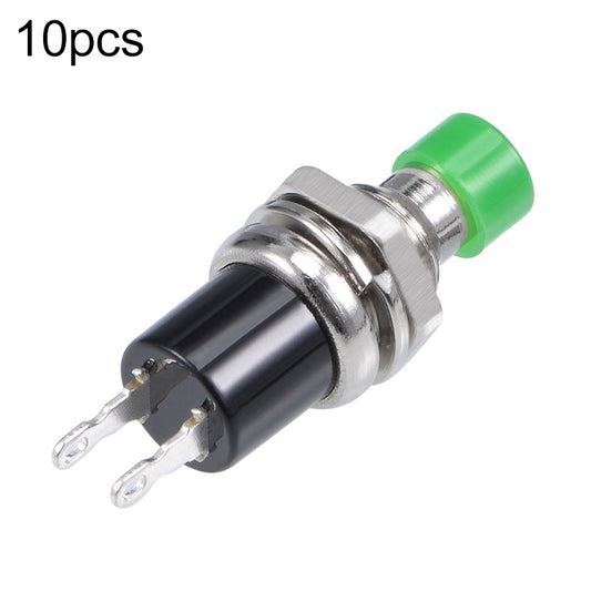 10 PCS 7mm Thread Multicolor 2 Pins Momentary Push Button Switch(Green) - Consumer Electronics by buy2fix | Online Shopping UK | buy2fix