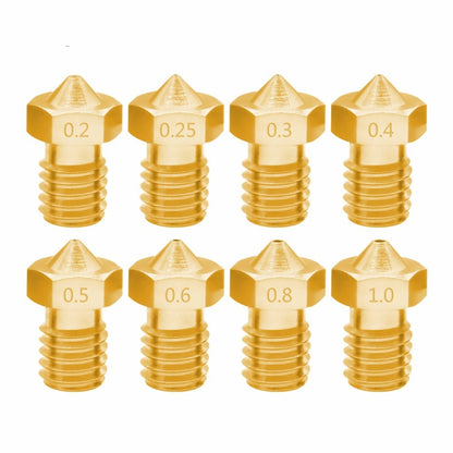 8 PCS Bugatti 3D Printer Accessories E3D-V5 V6 Nozzle M6 Thread Consumables Hot Nozzle, Size:1.75/0.35mm - Consumer Electronics by buy2fix | Online Shopping UK | buy2fix