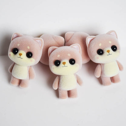 Little Cute PVC Flocking Animal Dog Shiba Inu Dolls Creative Gift Kids Toy, Size: 4.5*3.5*6cm (Light Brown) - Soft Toys by buy2fix | Online Shopping UK | buy2fix