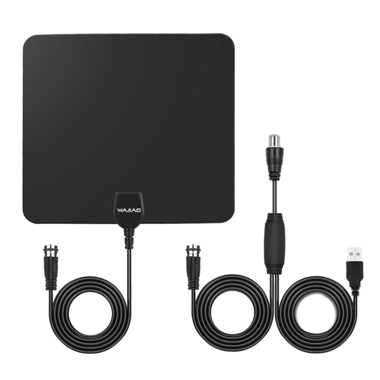 Ultra-thin Indoor HD Digital TV Antenna with 50 Miles Long Range Amplifier(Black) - Consumer Electronics by buy2fix | Online Shopping UK | buy2fix