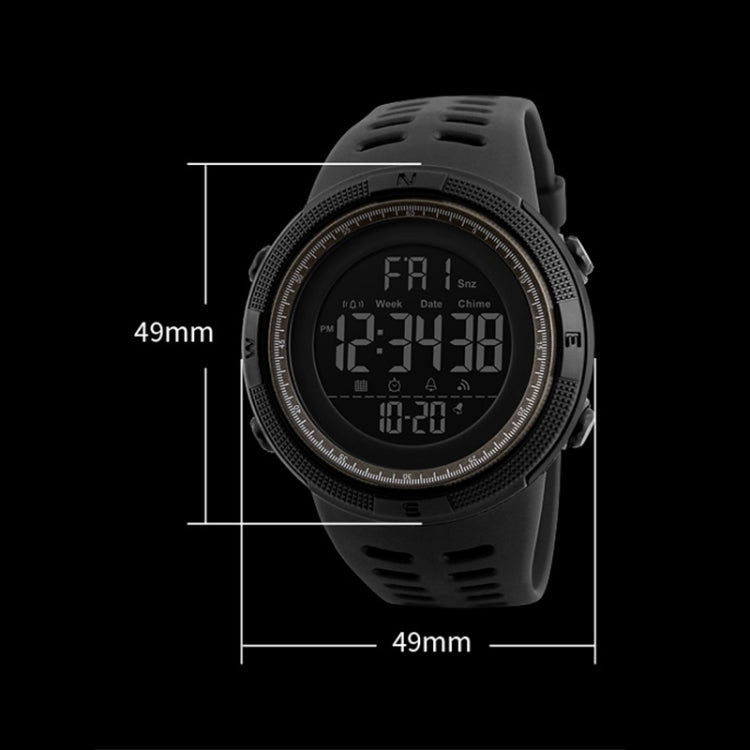 SKMEI 1251 Men Fashionable Outdoor 50m Waterproof Sports Digital Watch with PU Watchband(Black) - Sport Watches by SKMEI | Online Shopping UK | buy2fix