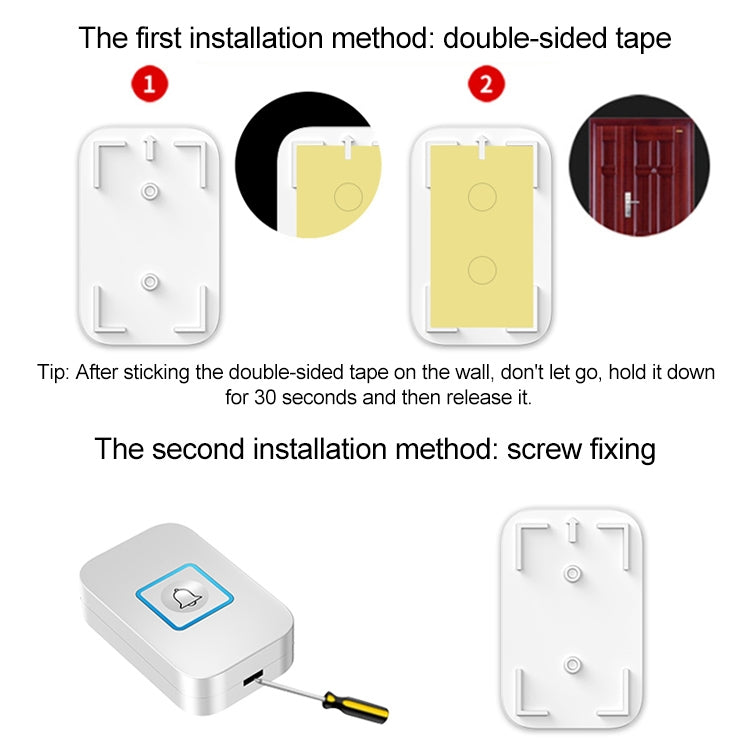 CACAZI C86 Wireless SOS Pager Doorbell Old man Child Emergency Alarm Remote Call Bell, EU Plug(Black) - Wireless Doorbell by CACAZI | Online Shopping UK | buy2fix