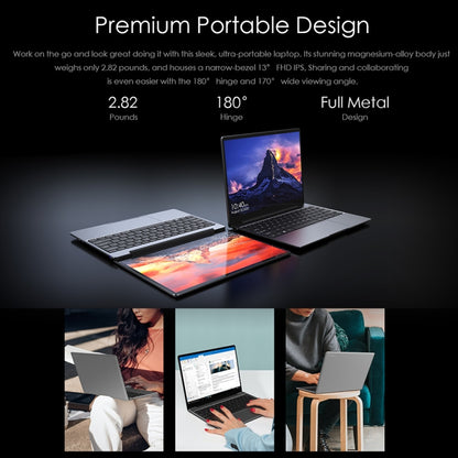 CHUWI GemiBook, 13 inch, 8GB+256GB, Windows 10 Home, Intel Celeron J4115 Quad Core 1.8GHz, Support Dual Band WiFi / Bluetooth / TF Card Extension (Dark Gray) - CHUWI by CHUWI | Online Shopping UK | buy2fix