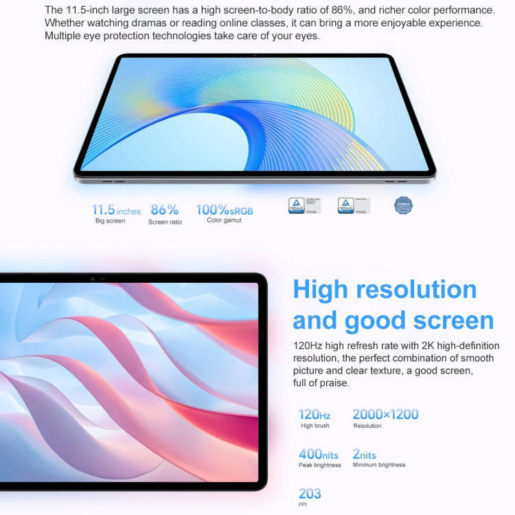 Honor Pad X8 Pro ELN-W09 WiFi, 11.5 inch, 8GB+128GB, MagicOS 7.1 Qualcomm Snapdragon 685 Octa Core, 6 Speakers, Not Support Google(Cyan) - Huawei by Huawei | Online Shopping UK | buy2fix
