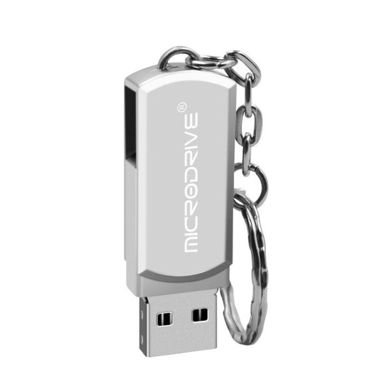 MicroDrive 32GB USB 2.0 Creative Personality Metal U Disk with Keychain (Silver) - USB Flash Drives by 1 | Online Shopping UK | buy2fix