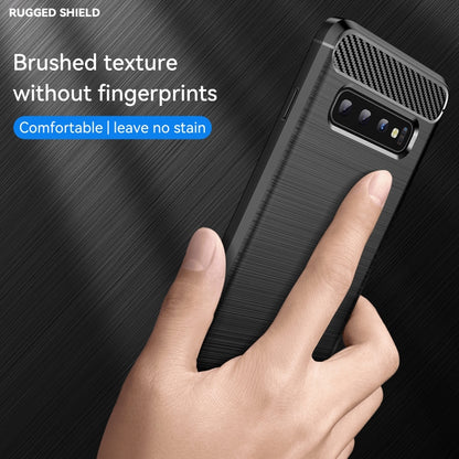 Brushed Texture Carbon Fiber TPU Case for Galaxy S10 - Galaxy Phone Cases by buy2fix | Online Shopping UK | buy2fix